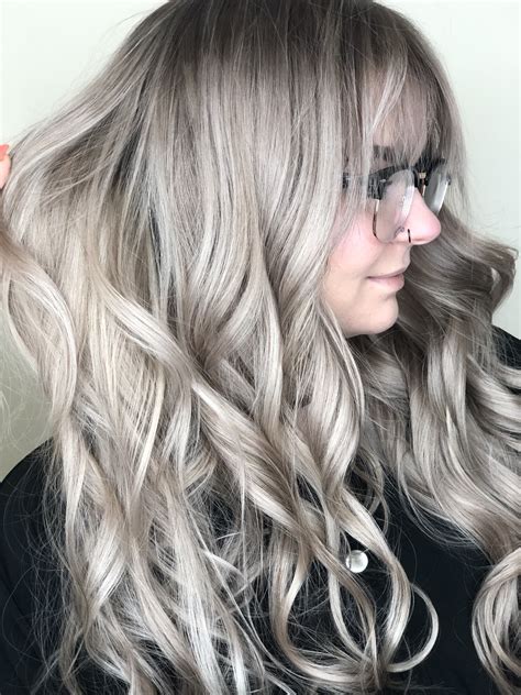 ash blonde and grey hair